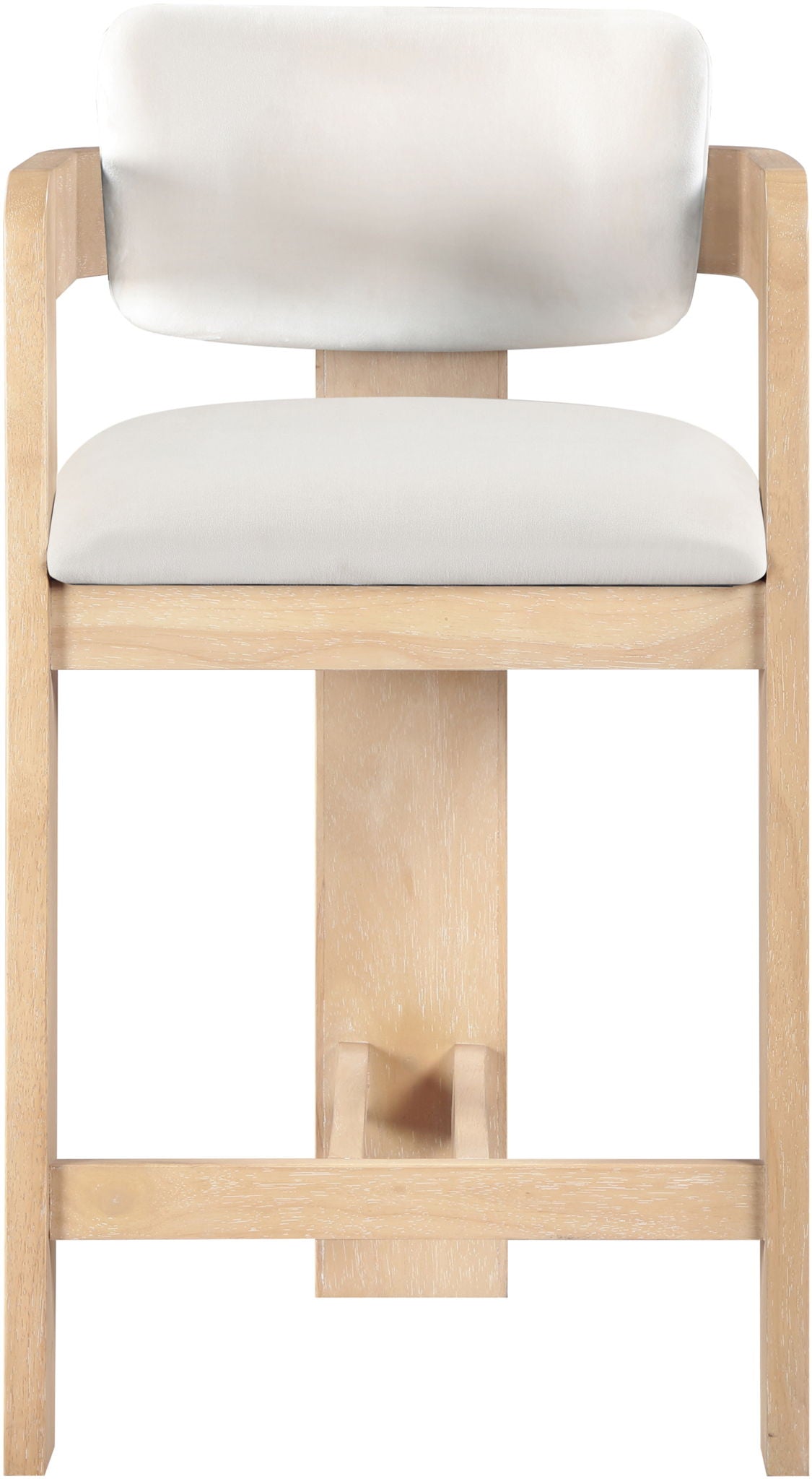 Sacha - Velvet Stool With Natural Base - Urban Living Furniture (Los Angeles, CA)