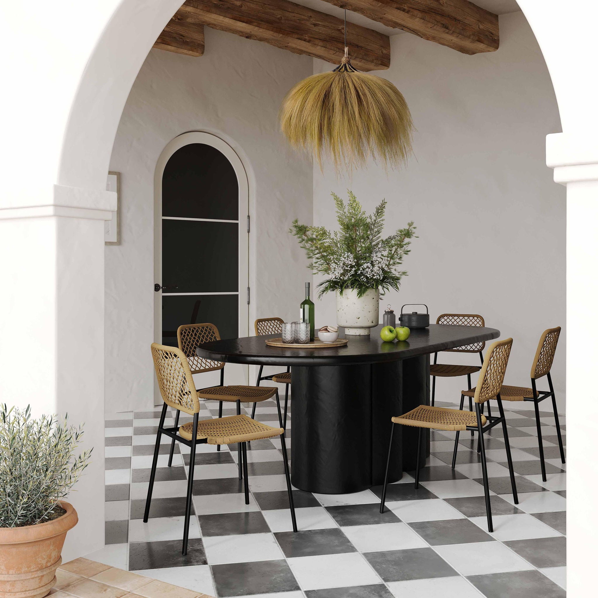 Elika - Faux Plaster Oval Dining Table - Urban Living Furniture (Los Angeles, CA)