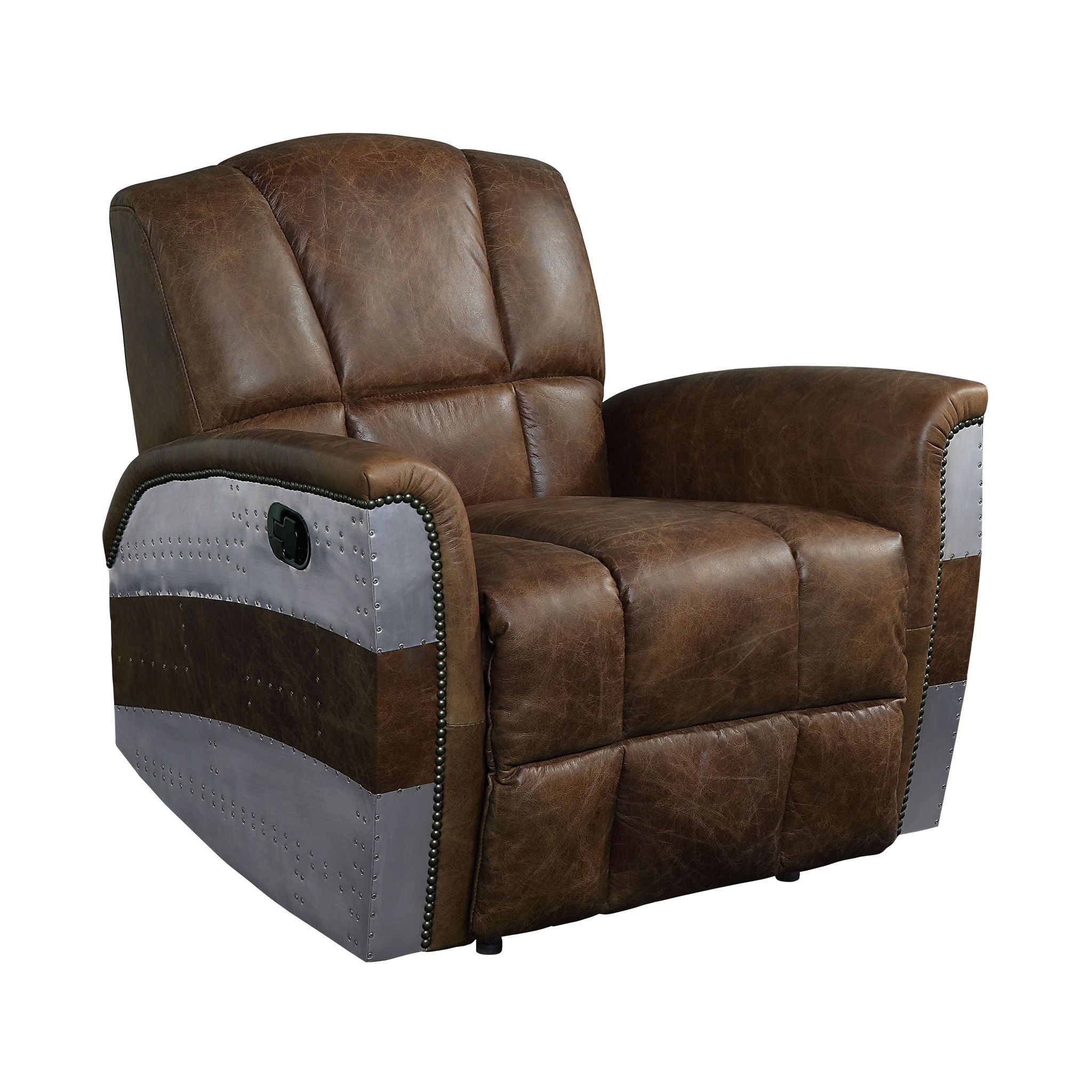 Brancaster - Recliner - Retro Brown Top Grain Leather & Aluminum - Urban Living Furniture (Los Angeles, CA)