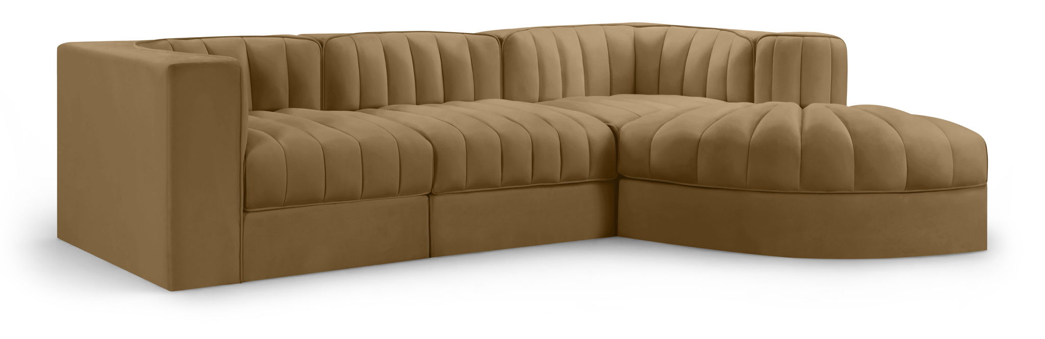Rummi - Velvet Performance Fabric Upholstered 4 Piece Modular Sectional, With Reverse Corner Chair - Urban Living Furniture (Los Angeles, CA)
