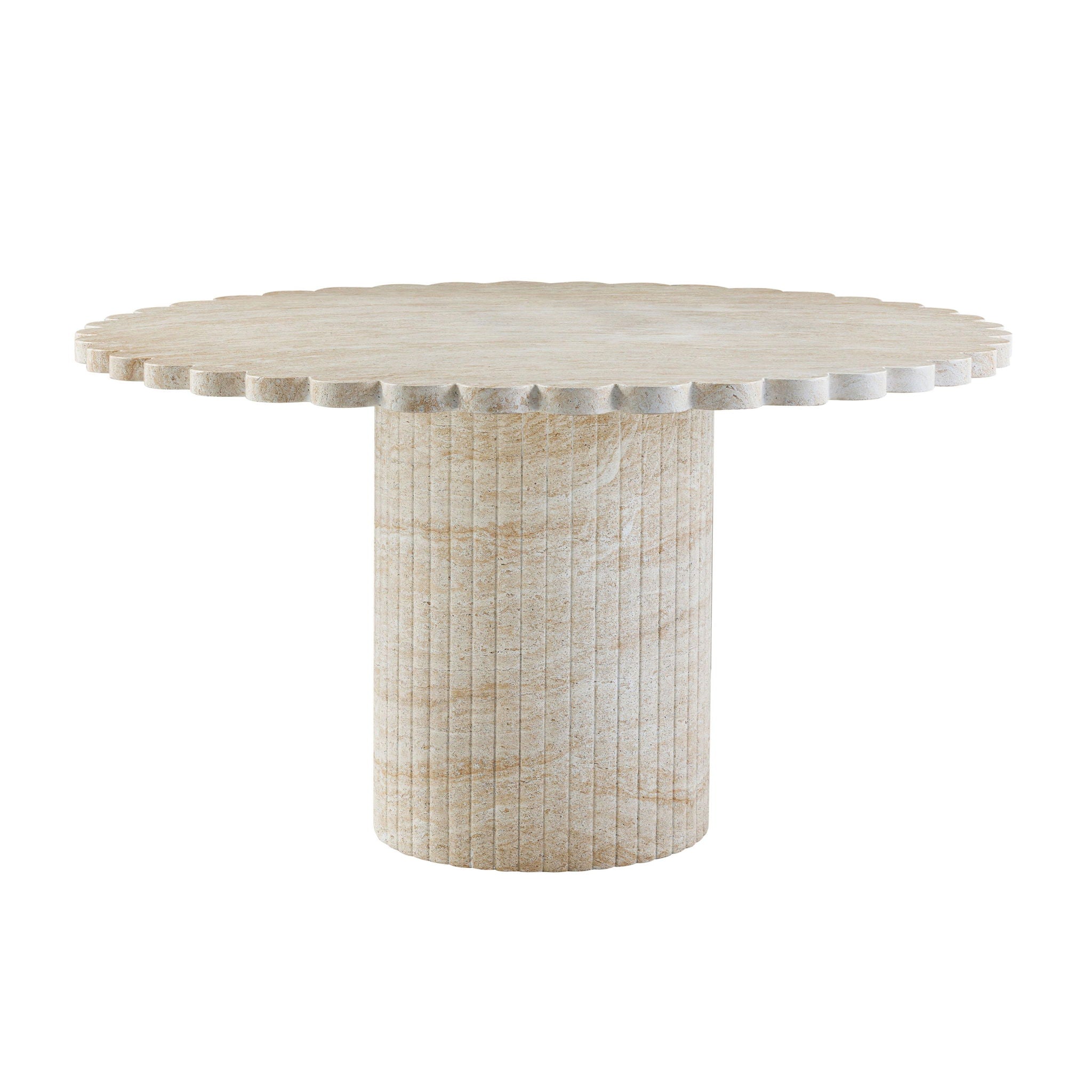 Blossom - Indoor / Outdoor Round Dining Table - Washed Travertine - Urban Living Furniture (Los Angeles, CA)