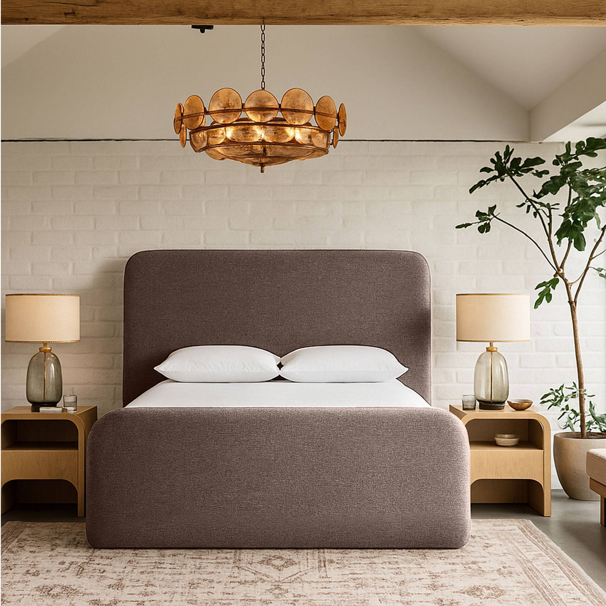 Fira - Linen Textured Fabric Upholstered Bed - Urban Living Furniture (Los Angeles, CA)
