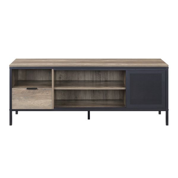 Nantan - TV Stand - Rustic Oak & Black Finish - 21" - Urban Living Furniture (Los Angeles, CA)