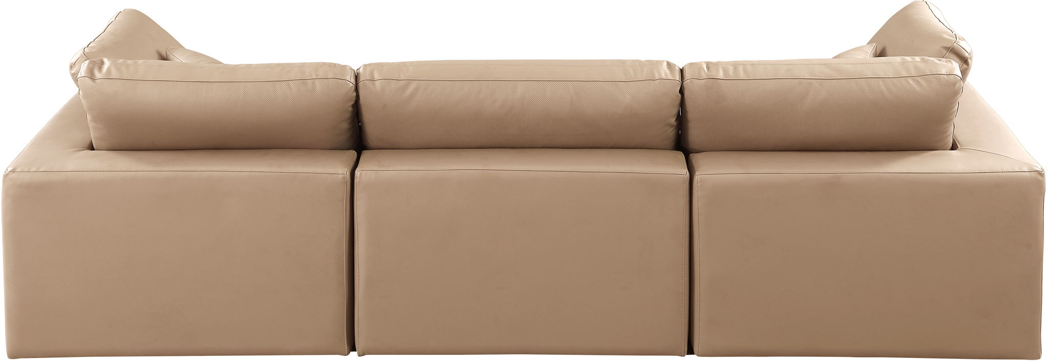 Comfy - Faux Leather Modular Sofa 3 Pieces - Tan