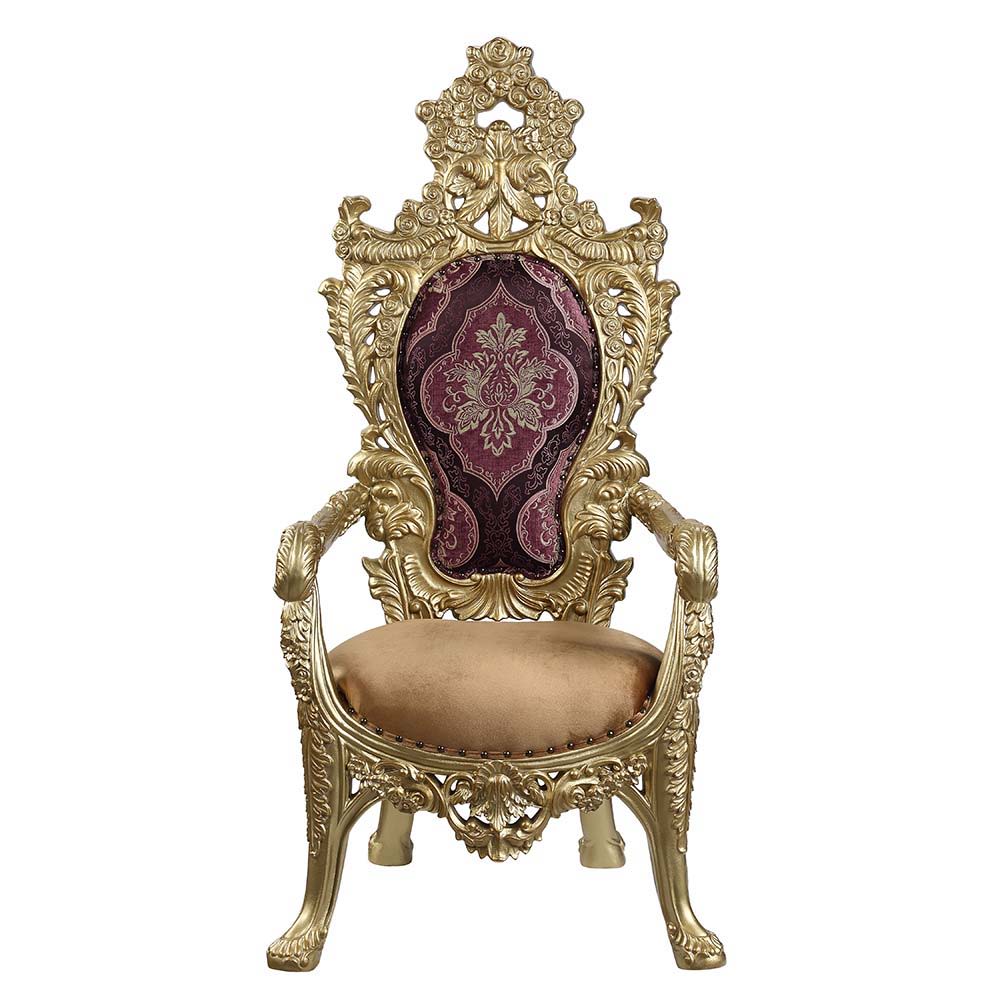Bernadette - Arm Chair (Set of 2) - Pattern Fabric & Gold Finish - Urban Living Furniture (Los Angeles, CA)