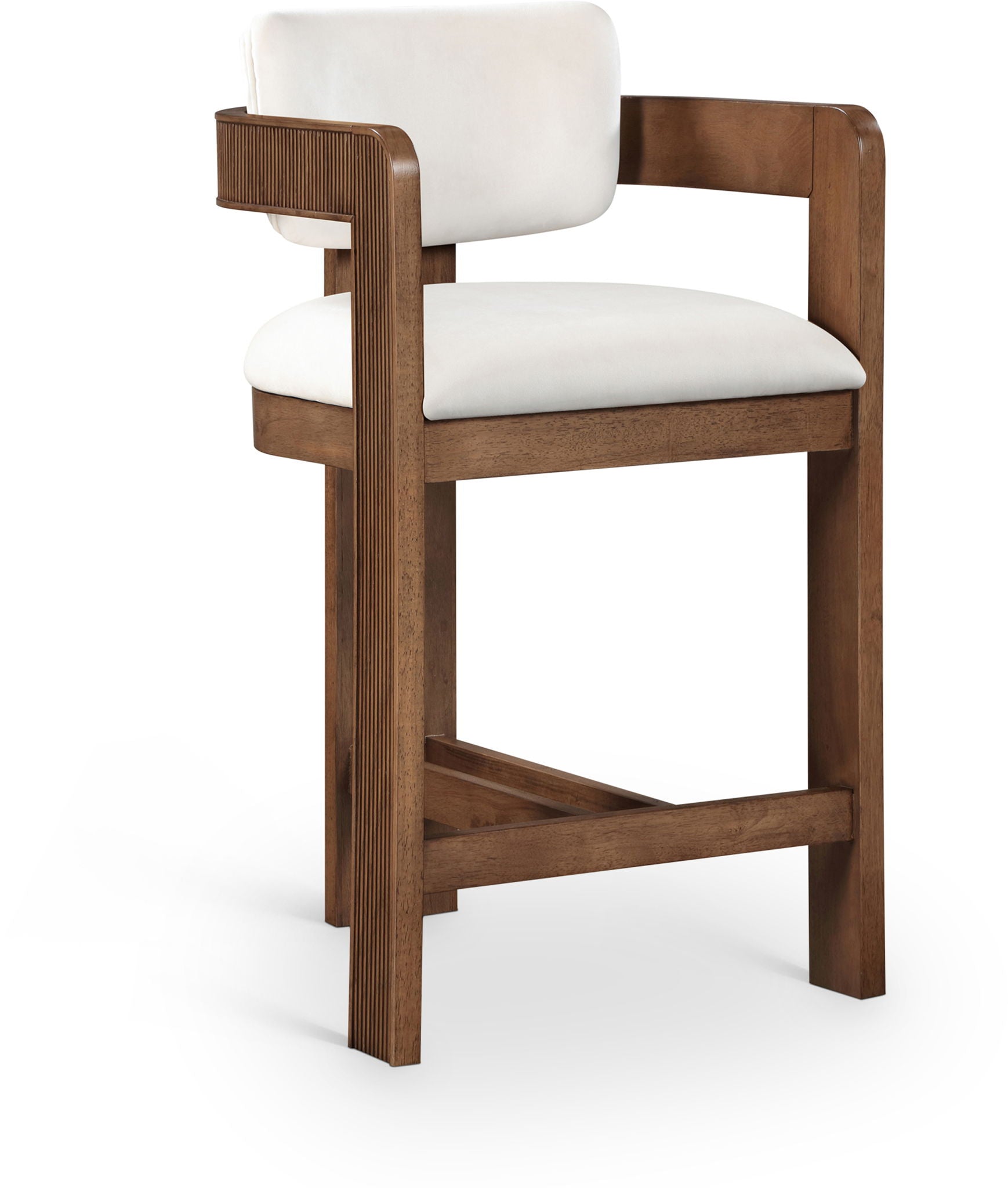 Sacha - Velvet Stool With Brown Base - Urban Living Furniture (Los Angeles, CA)