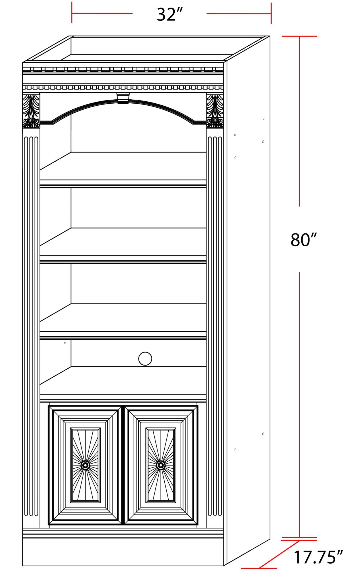 Huntington - Open Top Bookcase - Urban Living Furniture (Los Angeles, CA)