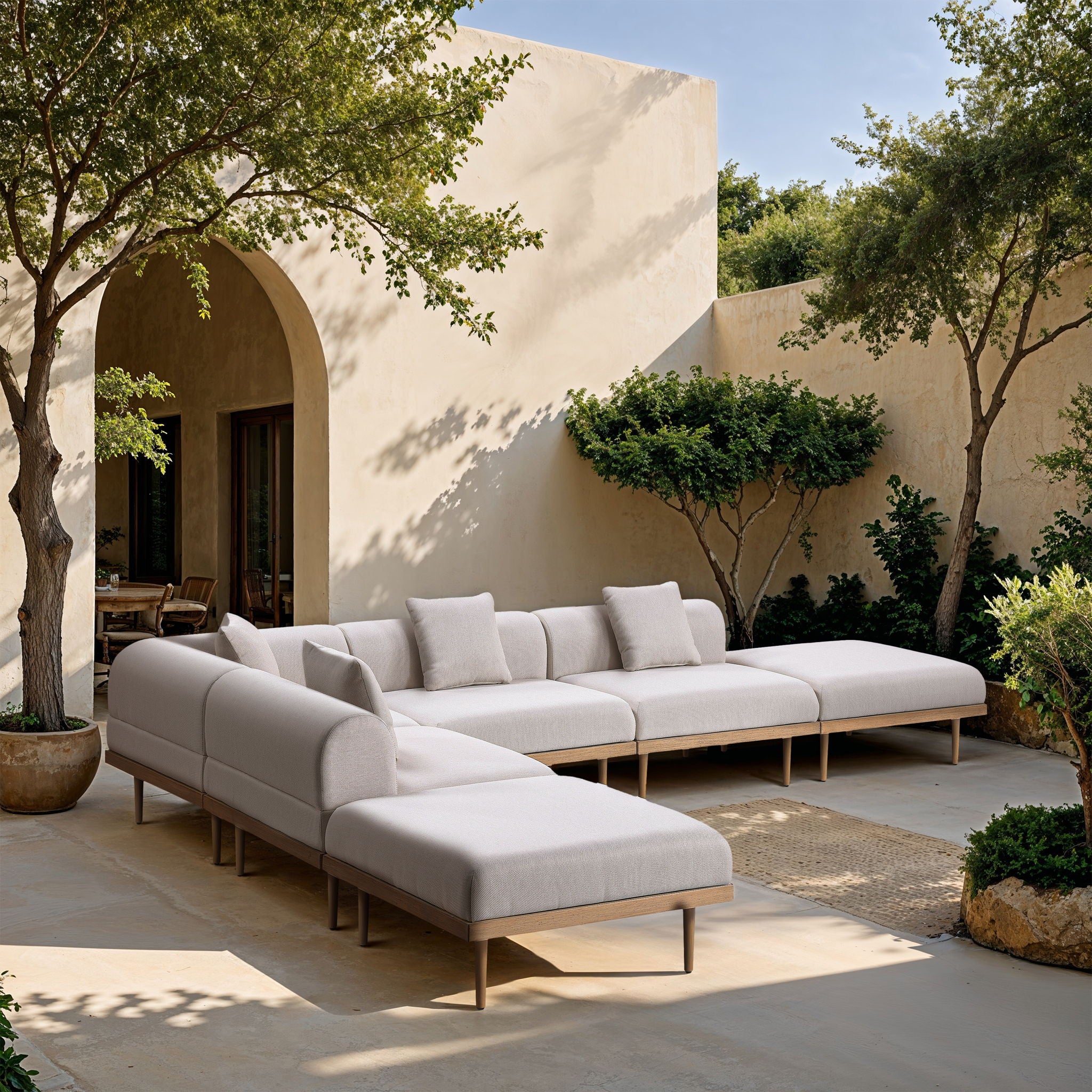 Laguna - 6 Piece 142" Outdoor Patio Modular Sectional - Urban Living Furniture (Los Angeles, CA)