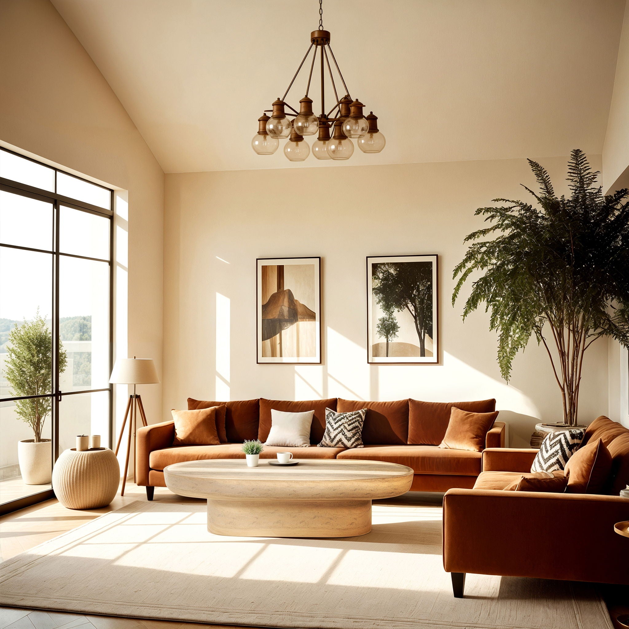 Tivoli - Indoor / Outdoor Coffee Table - Travertine Concrete - Urban Living Furniture (Los Angeles, CA)
