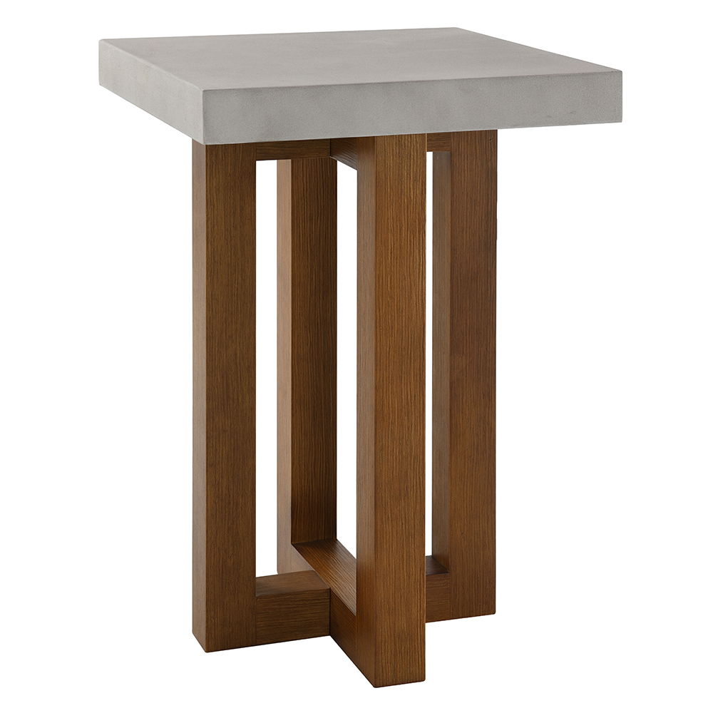 Keven - End Table - Faux Concrete Top & Walnut  Finish - Urban Living Furniture (Los Angeles, CA)