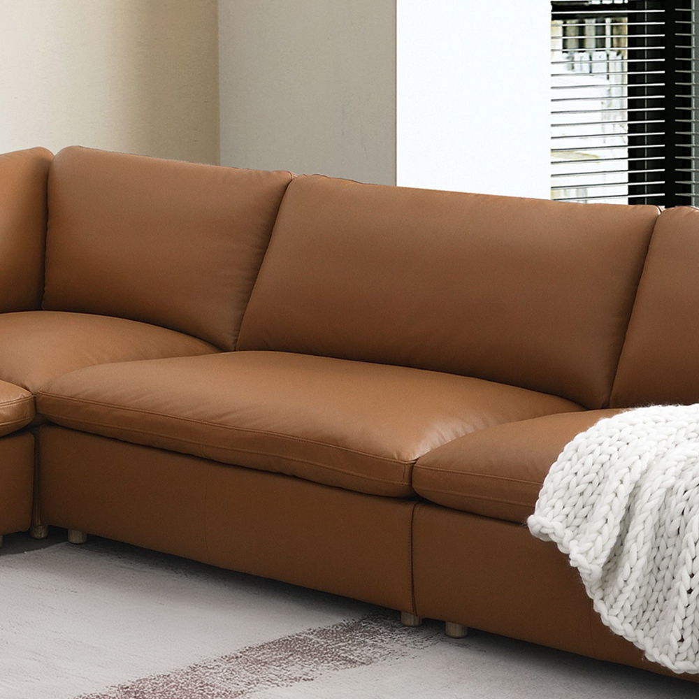 Brighton - Modular Armless Chair - Brown Top Grain Leather - Urban Living Furniture (Los Angeles, CA)