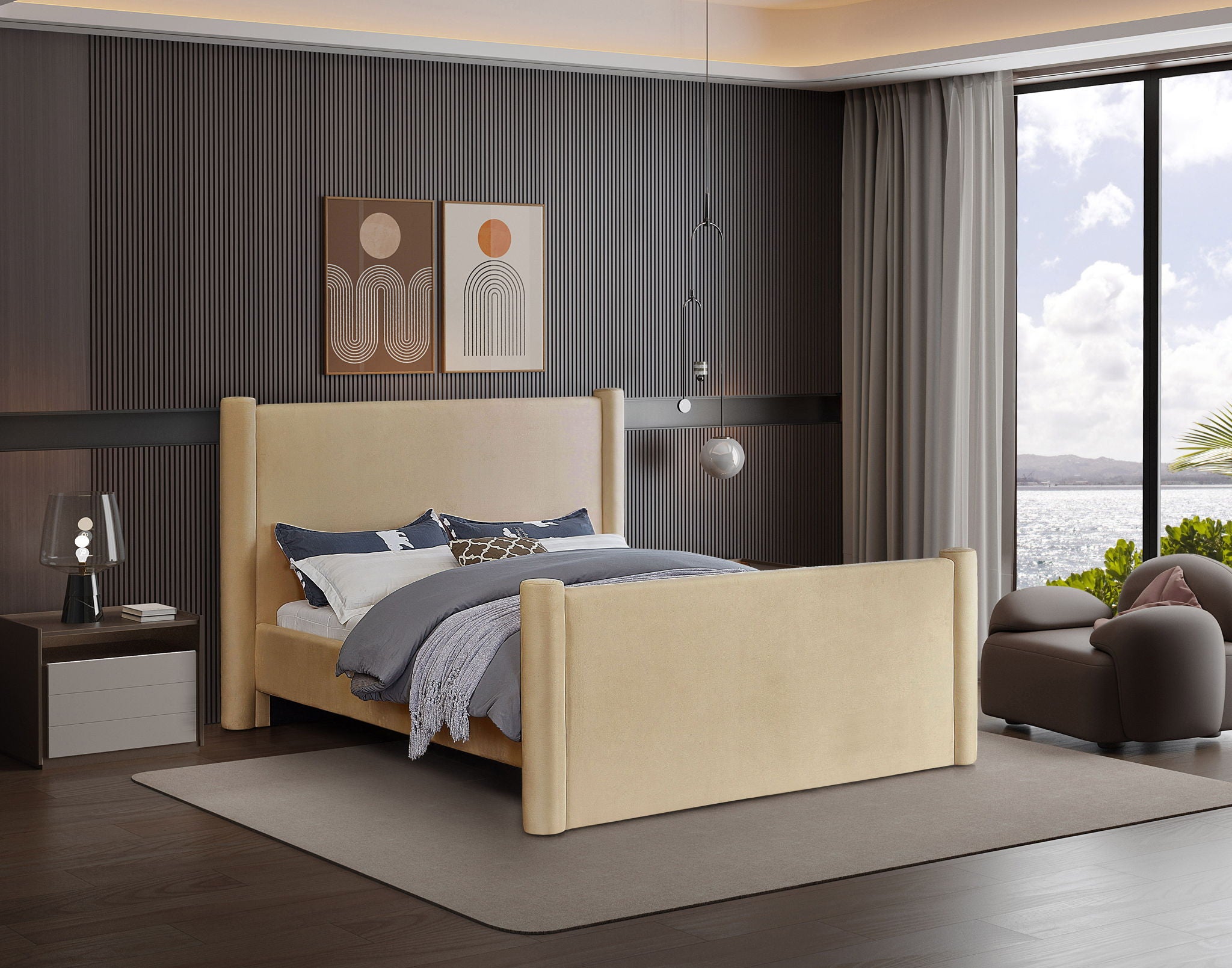 Elias - Velvet Bed - Urban Living Furniture (Los Angeles, CA)
