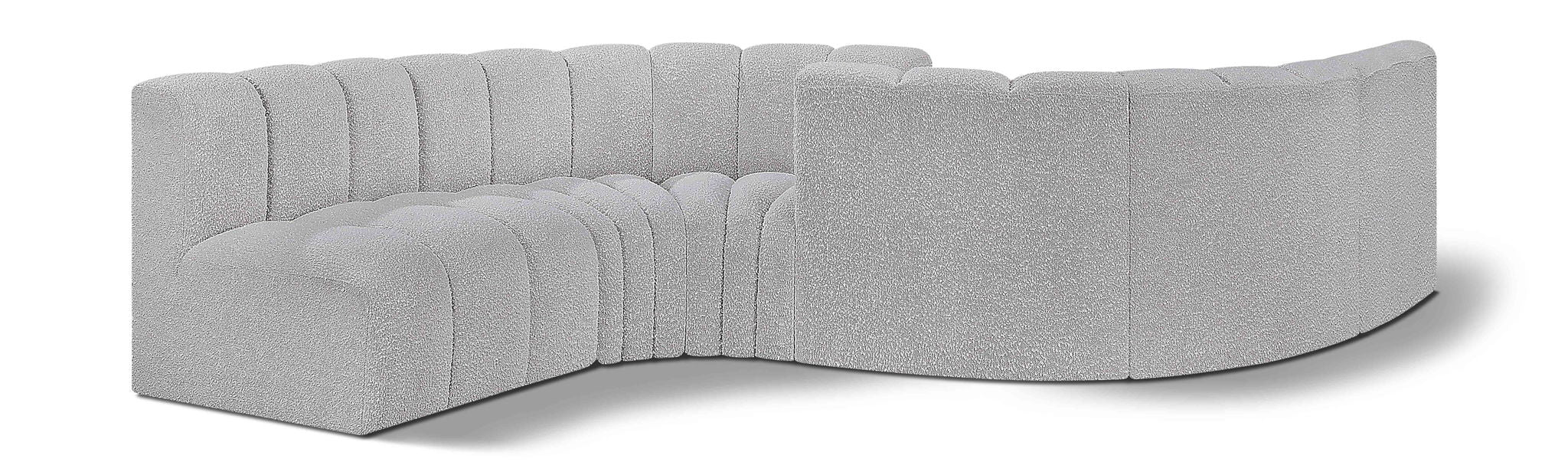 Arc - Boucle Fabric 6 Piece Modular Sofa - Black - Urban Living Furniture (Los Angeles, CA)