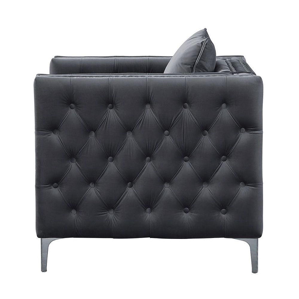 Gillian II - Chair - Light Gray Velvet - Urban Living Furniture (Los Angeles, CA)