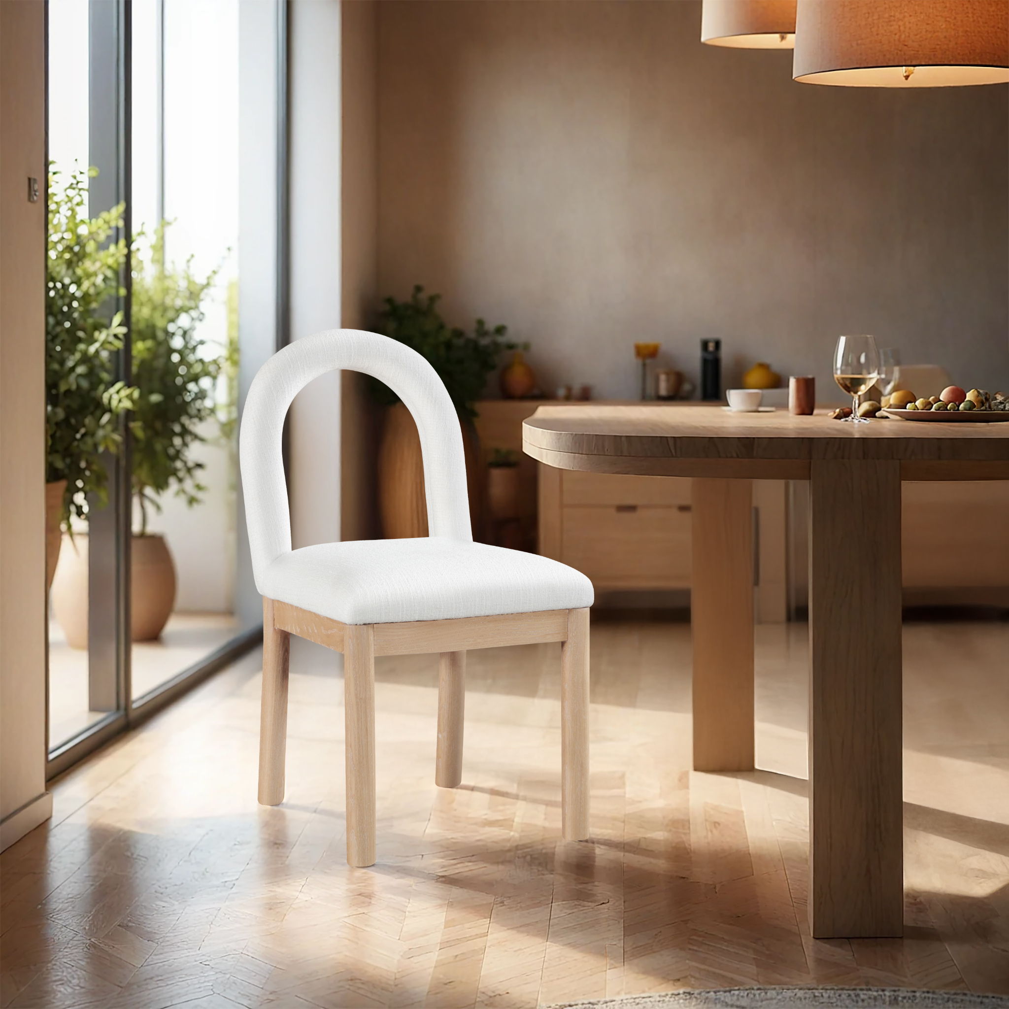Conrad - Linen Dining Chair With Natural Legs - Urban Living Furniture (Los Angeles, CA)