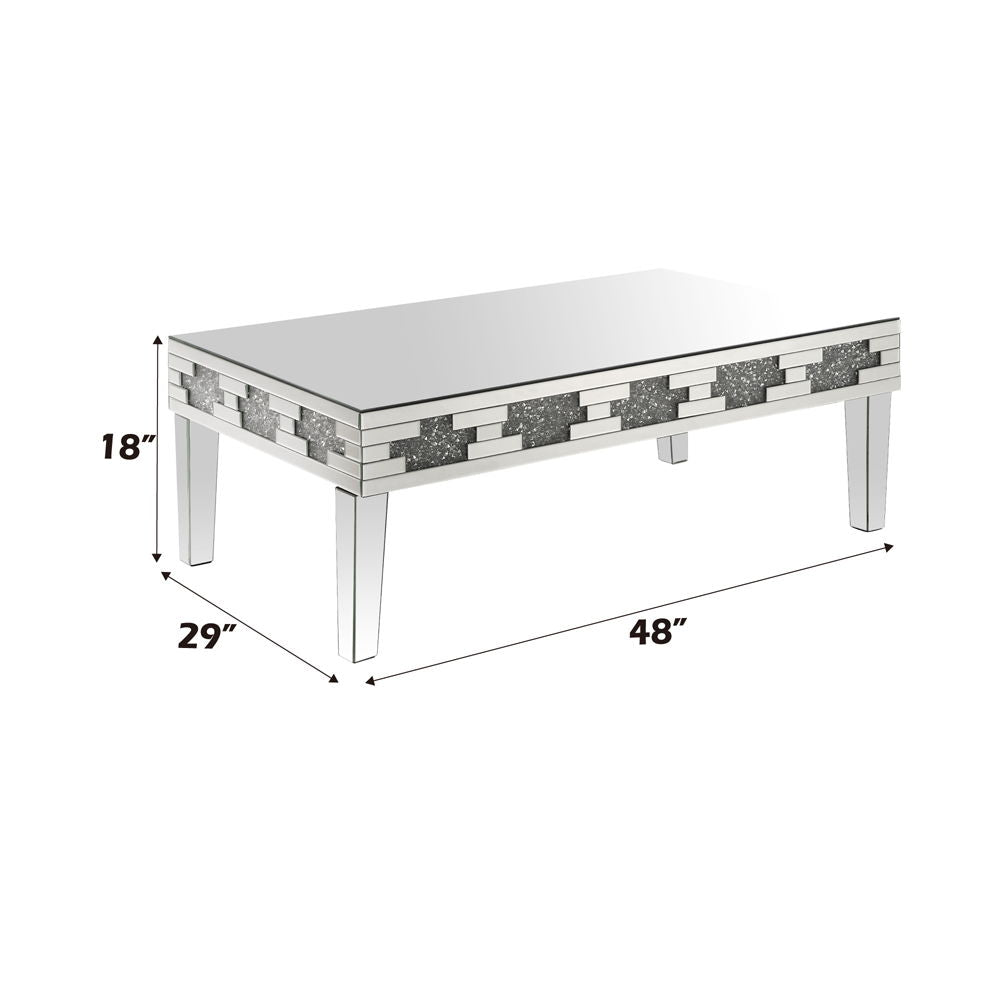 Noralie - 48" X 29" Coffee Table - Mirrored & Faux Diamonds - Urban Living Furniture (Los Angeles, CA)