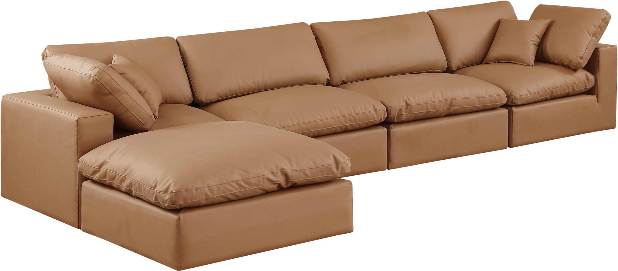 Comfy - 5 Piece Faux Leather Modular Sectional With Chaise - Urban Living Furniture (Los Angeles, CA)