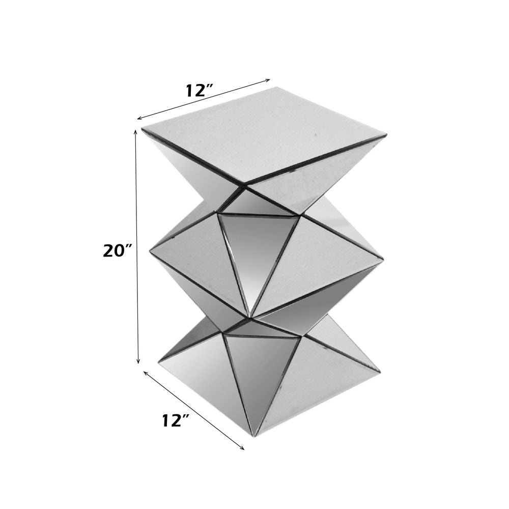 Dominic - 20"H Pedestal Stand - Mirrored - Urban Living Furniture (Los Angeles, CA)
