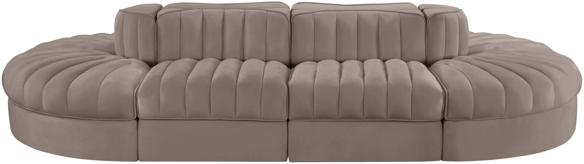 Rummi - Oval Velvet Performance Fabric Upholstered 8 Piece Modular Sectional - Urban Living Furniture (Los Angeles, CA)