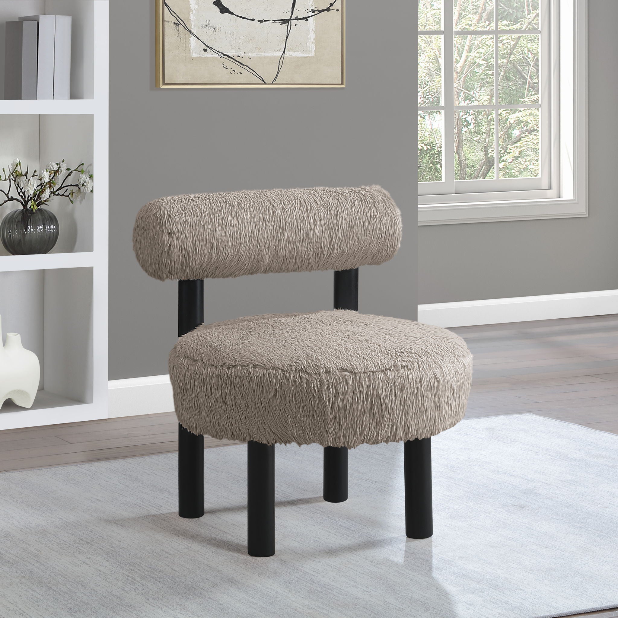Ambre - Vegan Shearling Fabric Upholstered Accent Chair - Urban Living Furniture (Los Angeles, CA)