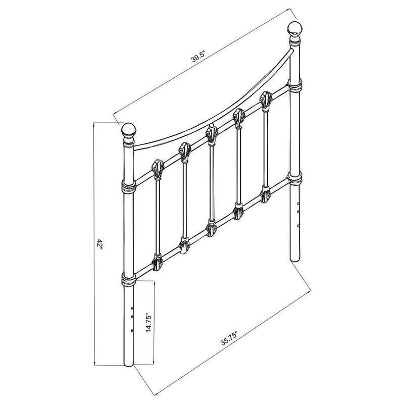 Marie - Metal Twin Open Frame Headboard - White