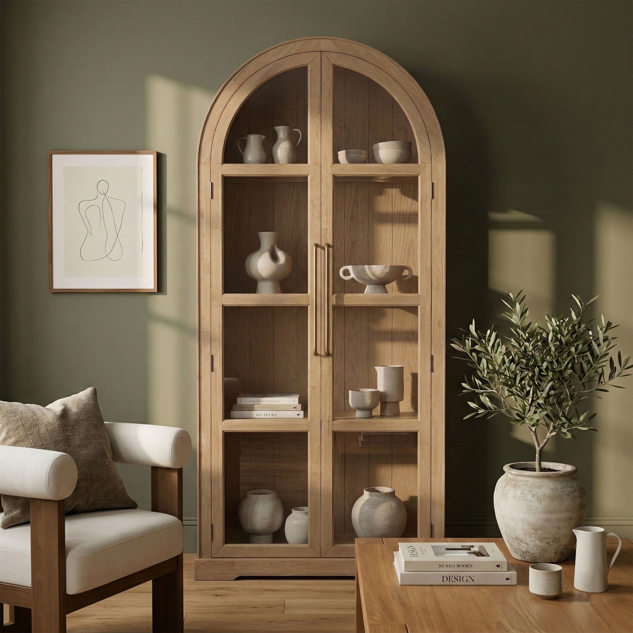 Corva - Solid Wood, Oak Veneer And Stainless Steel Storage Cabinet - Urban Living Furniture (Los Angeles, CA)