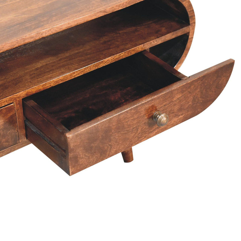 Solid Wood Circular TV Stand