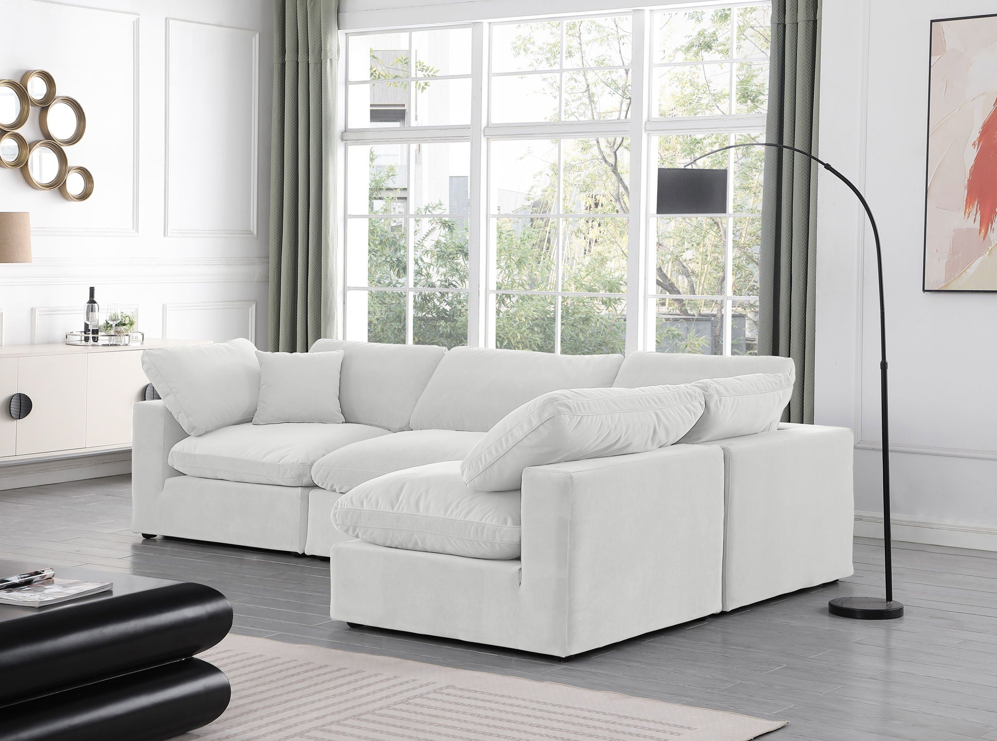 Comfy - 4 Piece Velvet Modular Armless Sectional - Urban Living Furniture (Los Angeles, CA)