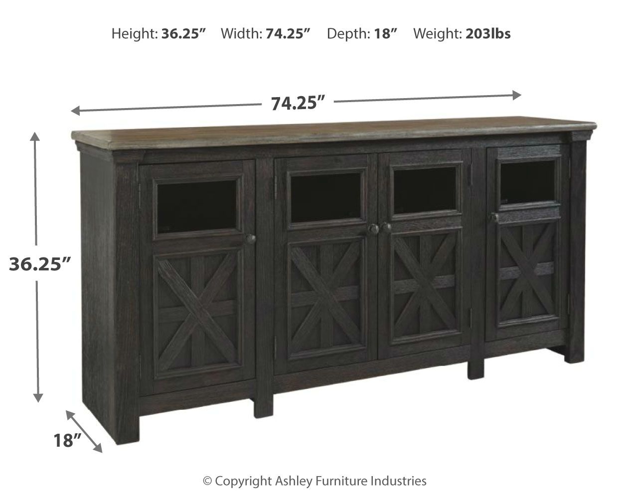 Tyler Creek - Black / Gray - Extra Large TV Stand - Urban Living Furniture (Los Angeles, CA)