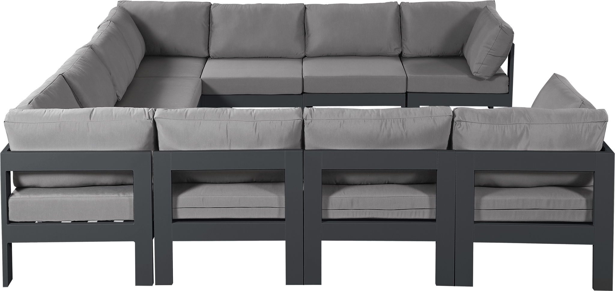 Nizuc - Outdoor Patio 10 Piece Modular Sectional With Gray Frame - Urban Living Furniture (Los Angeles, CA)