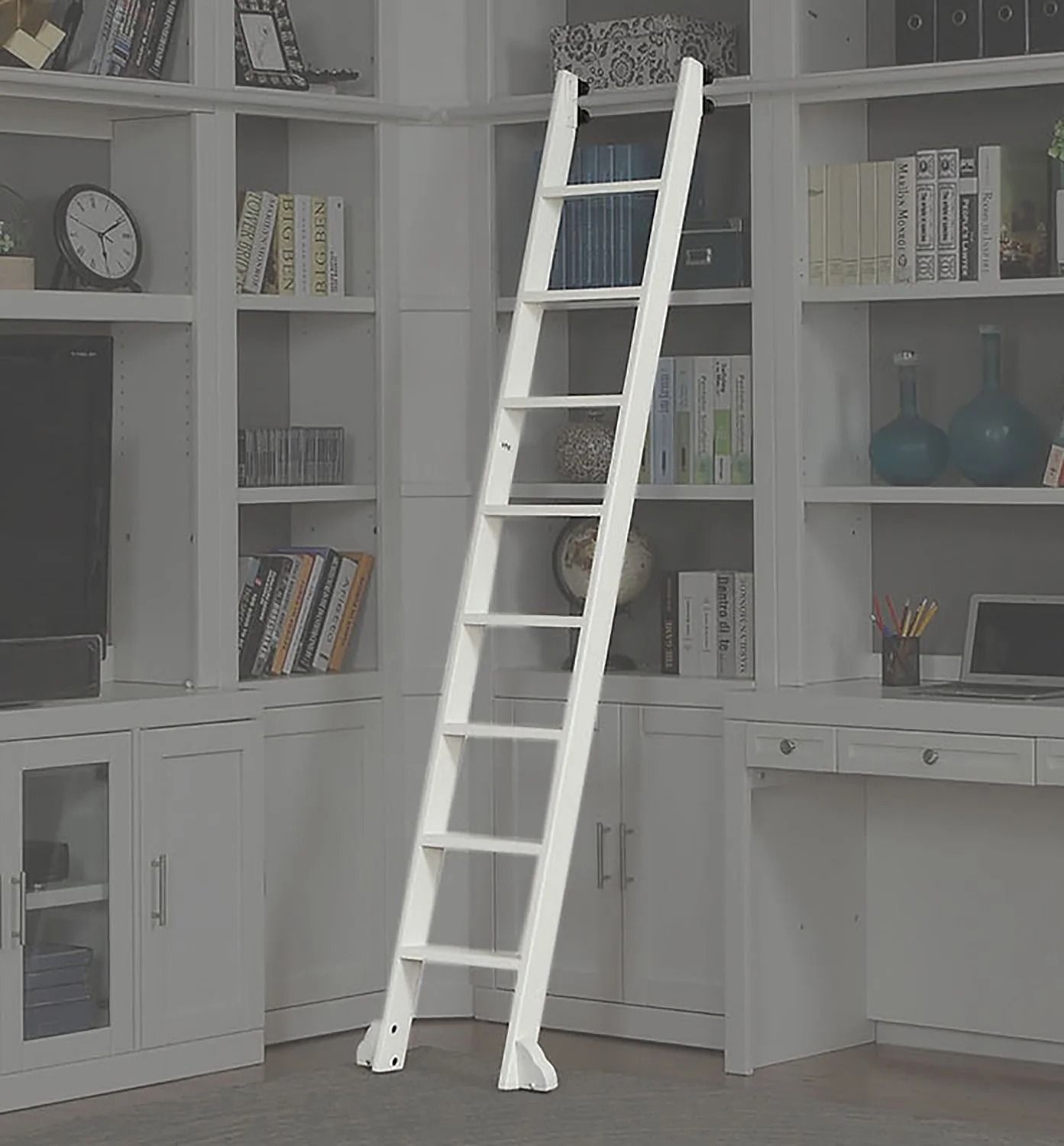 Catalina - Library Ladder (only to be used With Library Wall) - Cottage White - Urban Living Furniture (Los Angeles, CA)