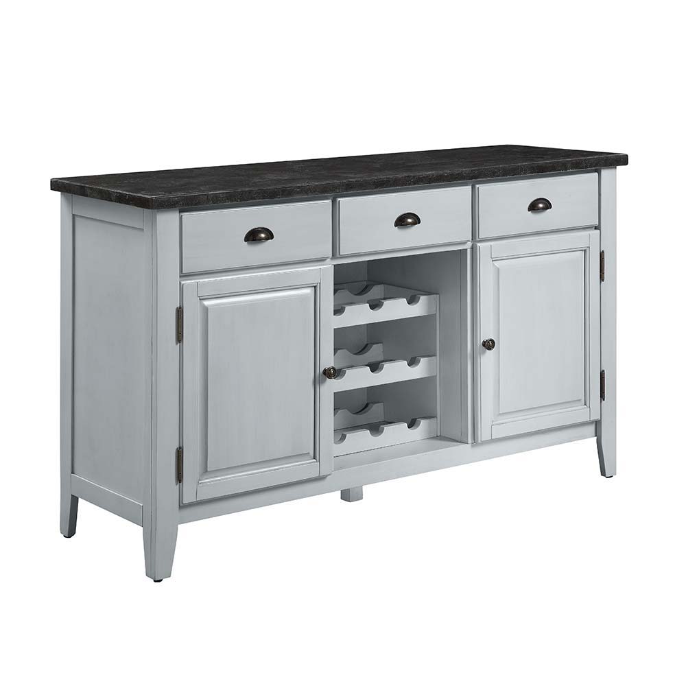 Lanton - Server - Natural Marble & Antique White - Urban Living Furniture (Los Angeles, CA)