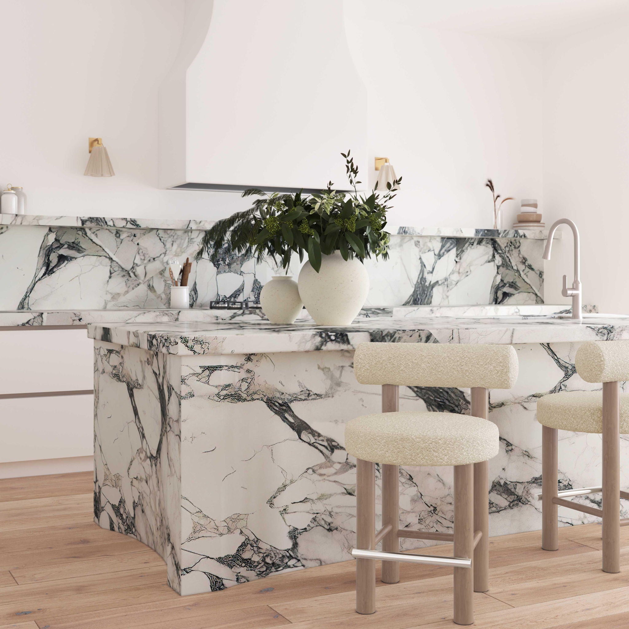 Carmel - Boucle and Solid Wood Counter Stool - Urban Living Furniture (Los Angeles, CA)
