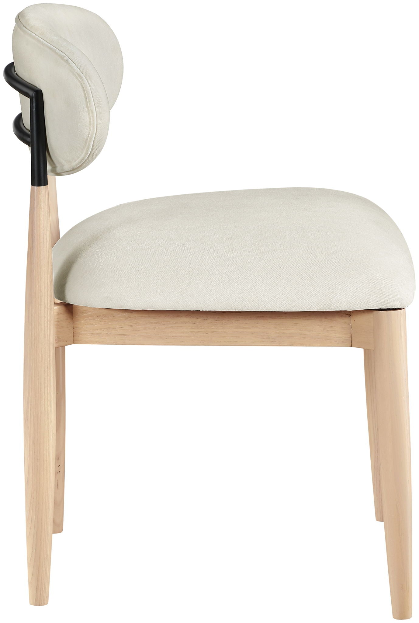 Riccio - Performance Fabric Upholstered Dining Side Chair (Set of 2) With Light Brown Legs - Cream - Urban Living Furniture (Los Angeles, CA)