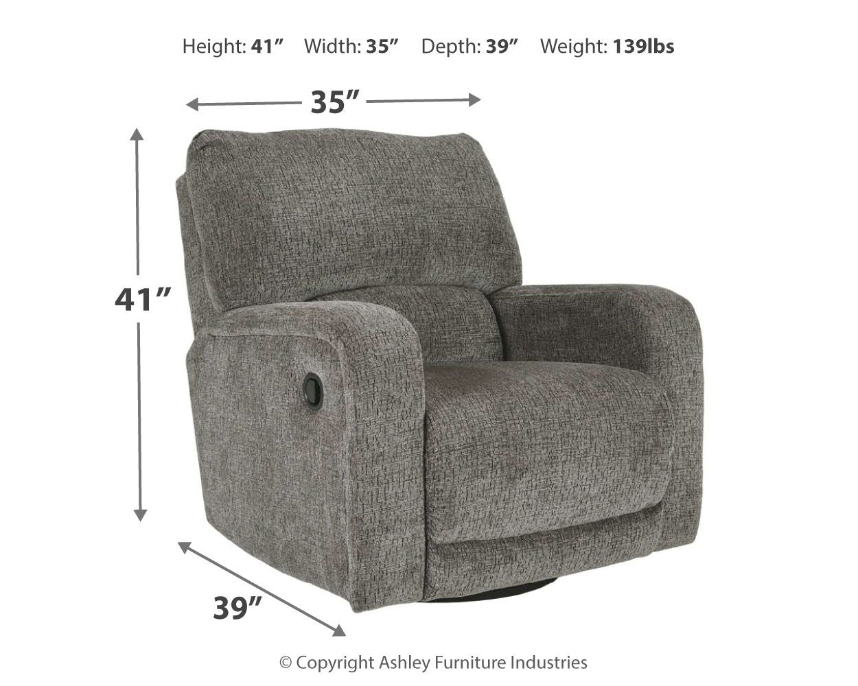 Wittlich - Slate - Swivel Glider Recliner - Urban Living Furniture (Los Angeles, CA)