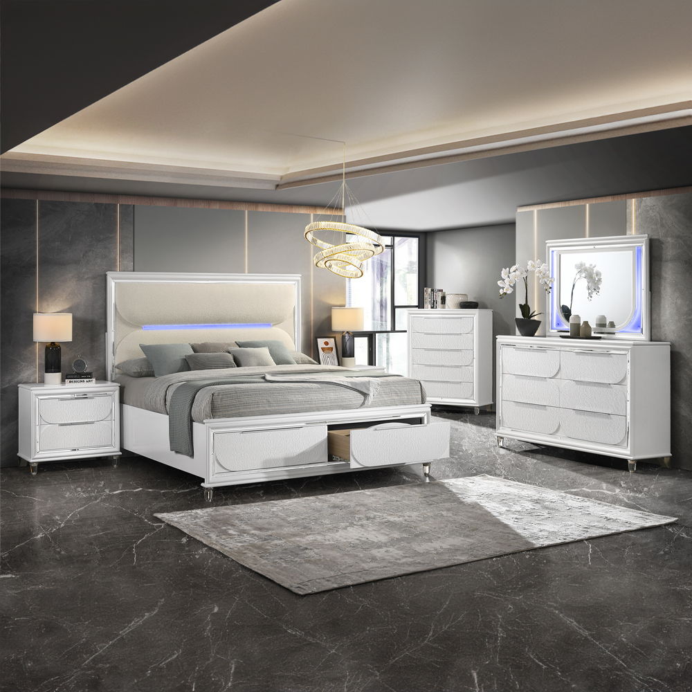 Tarian - Mirror With LED - Pearl White - Urban Living Furniture (Los Angeles, CA)