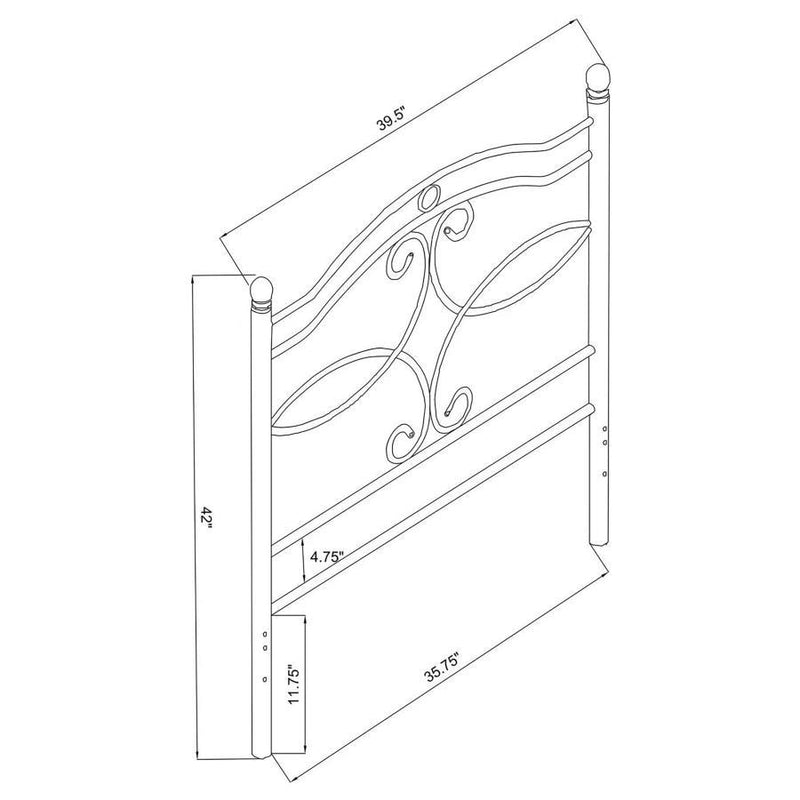 Callie - Metal Twin Open Frame Headboard - Matte Black