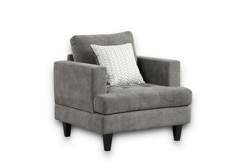 Callaway - Chenille Chair With Throw Pillow - Gray - Urban Living Furniture (Los Angeles, CA)