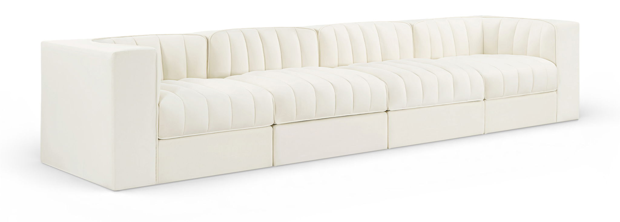 Rummi - Velvet Performance Fabric Upholstered 4 Piece Modular Sofa - Urban Living Furniture (Los Angeles, CA)