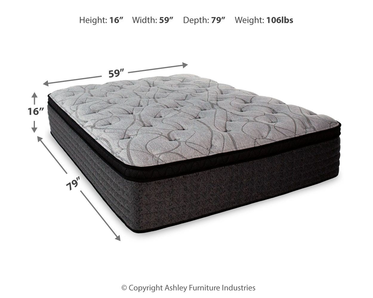 Hybrid 1600 - Euro Top Mattress - Urban Living Furniture (Los Angeles, CA)