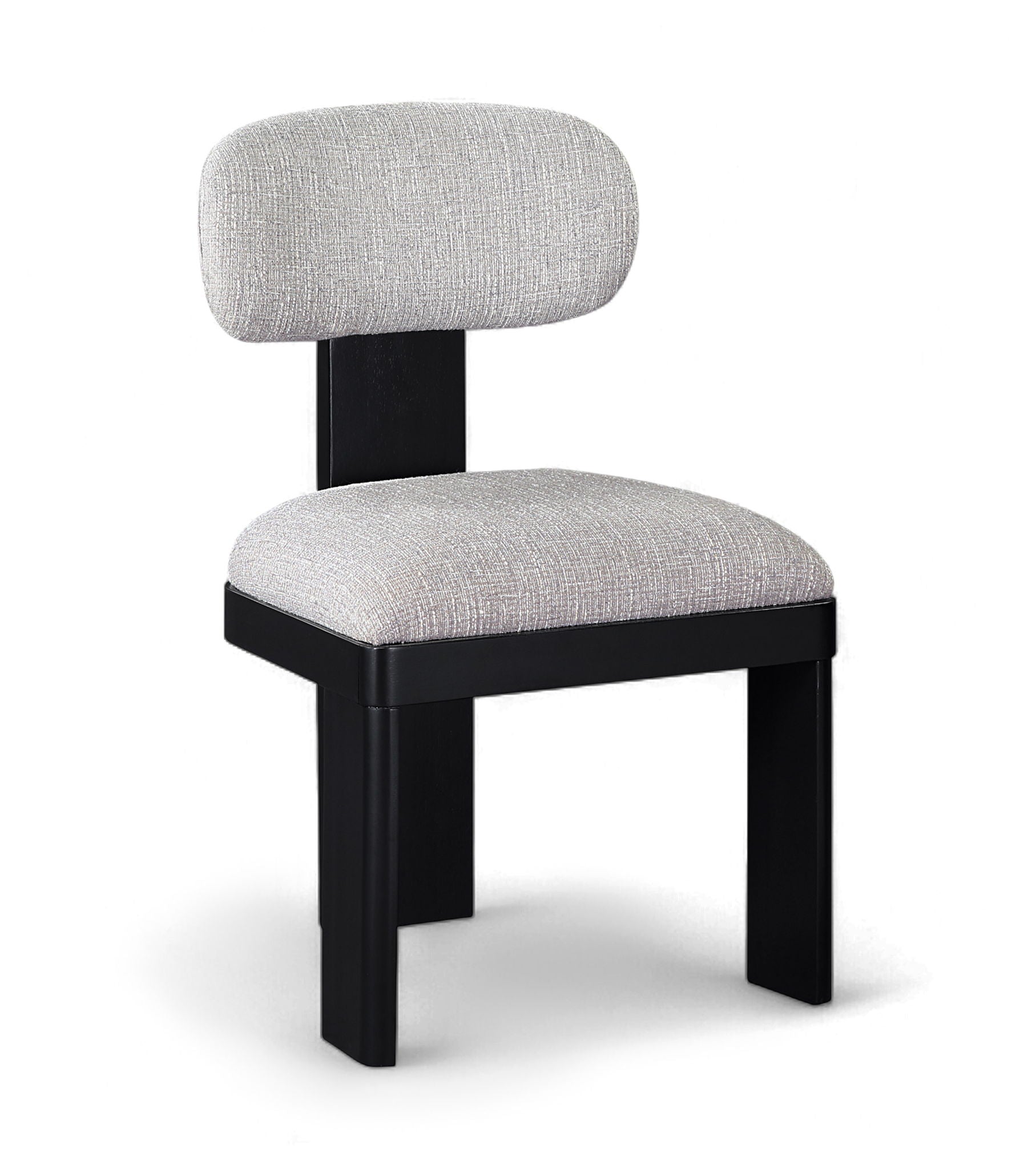Timbra - Linen Textured Fabric Upholstered Dining Chair (Set of 2) - Black Base
