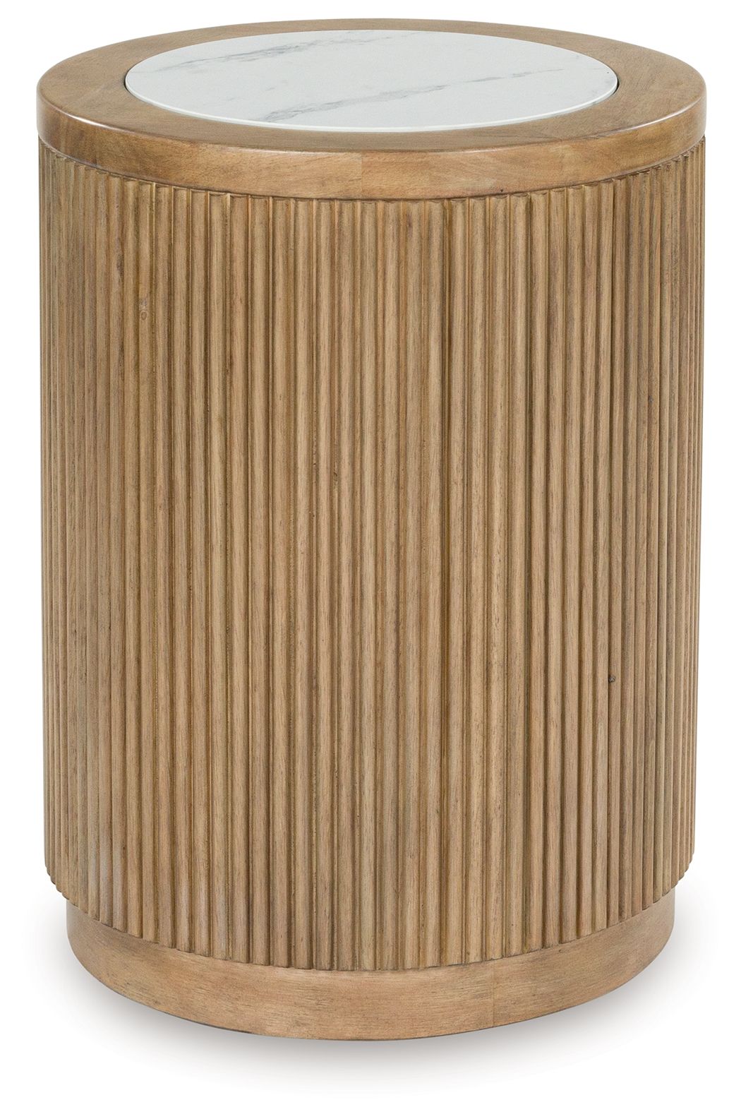 Camdill - Round End Table - Light Brown / White - Urban Living Furniture (Los Angeles, CA)