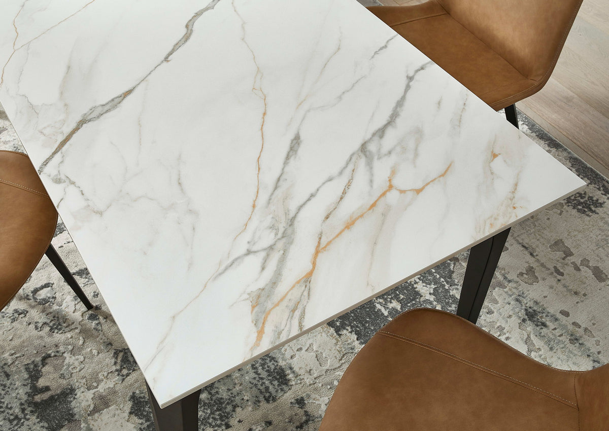 Nicoya - Stone Top And Metal Base Rectangular Dining Table