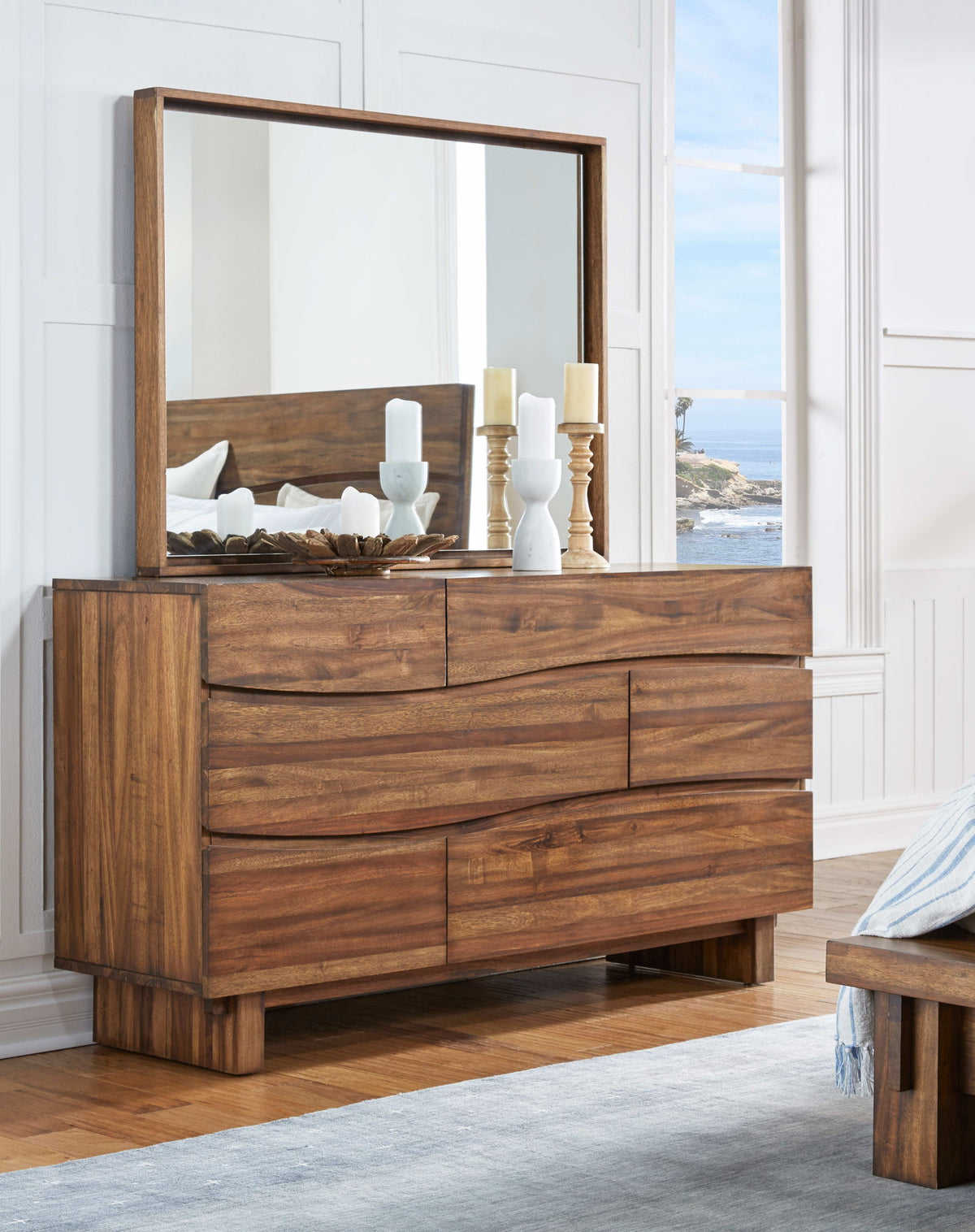 Ocean - Six Drawer Solid Wood Dresser - Natural Sengon (2024)