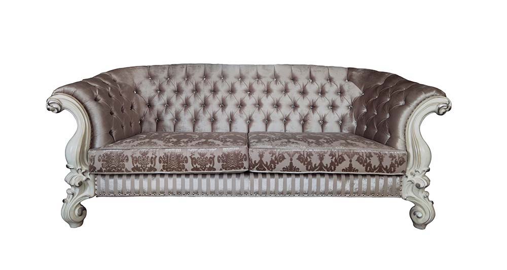 Versailles - Sofa - Ivory Fabric & Bone White Finish - Urban Living Furniture (Los Angeles, CA)