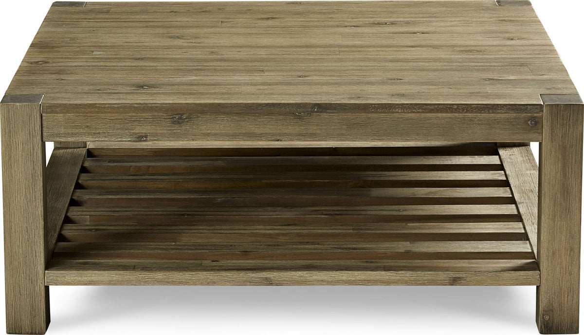 Canyon - Solid Wood Square Coffee Table - Washed Gray