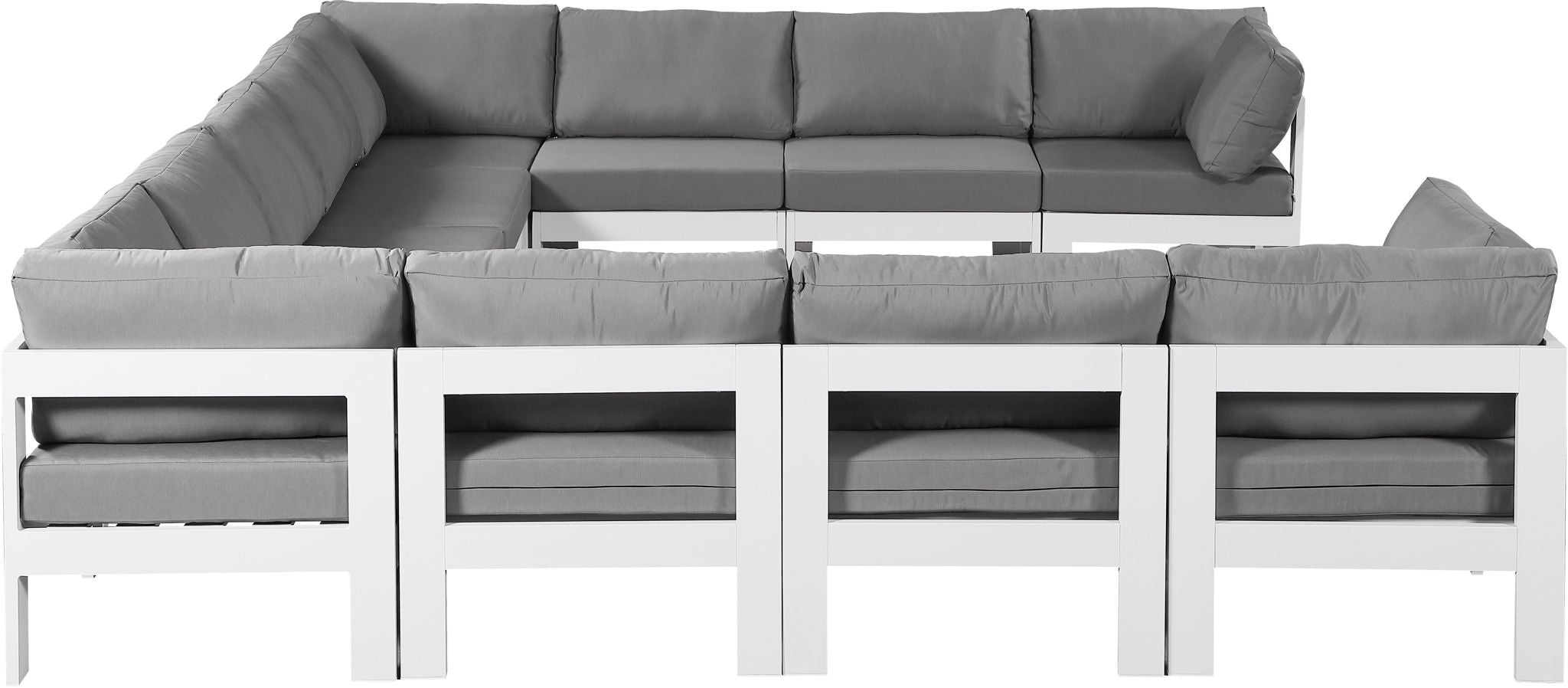 Nizuc - Outdoor Patio 11 Piece Modular Sectional With White Frame - Urban Living Furniture (Los Angeles, CA)