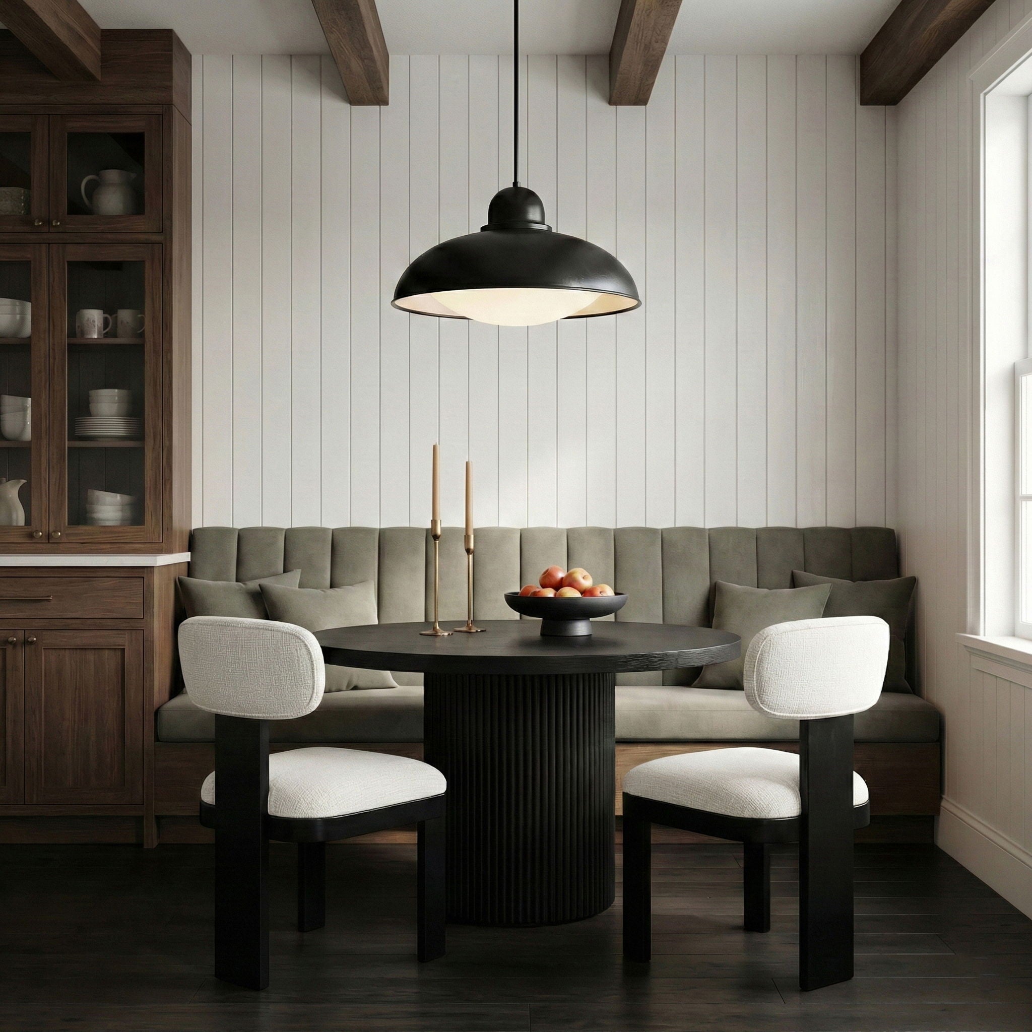 Timbra - Linen Textured Fabric Upholstered Dining Chair (Set of 2) - Black Base