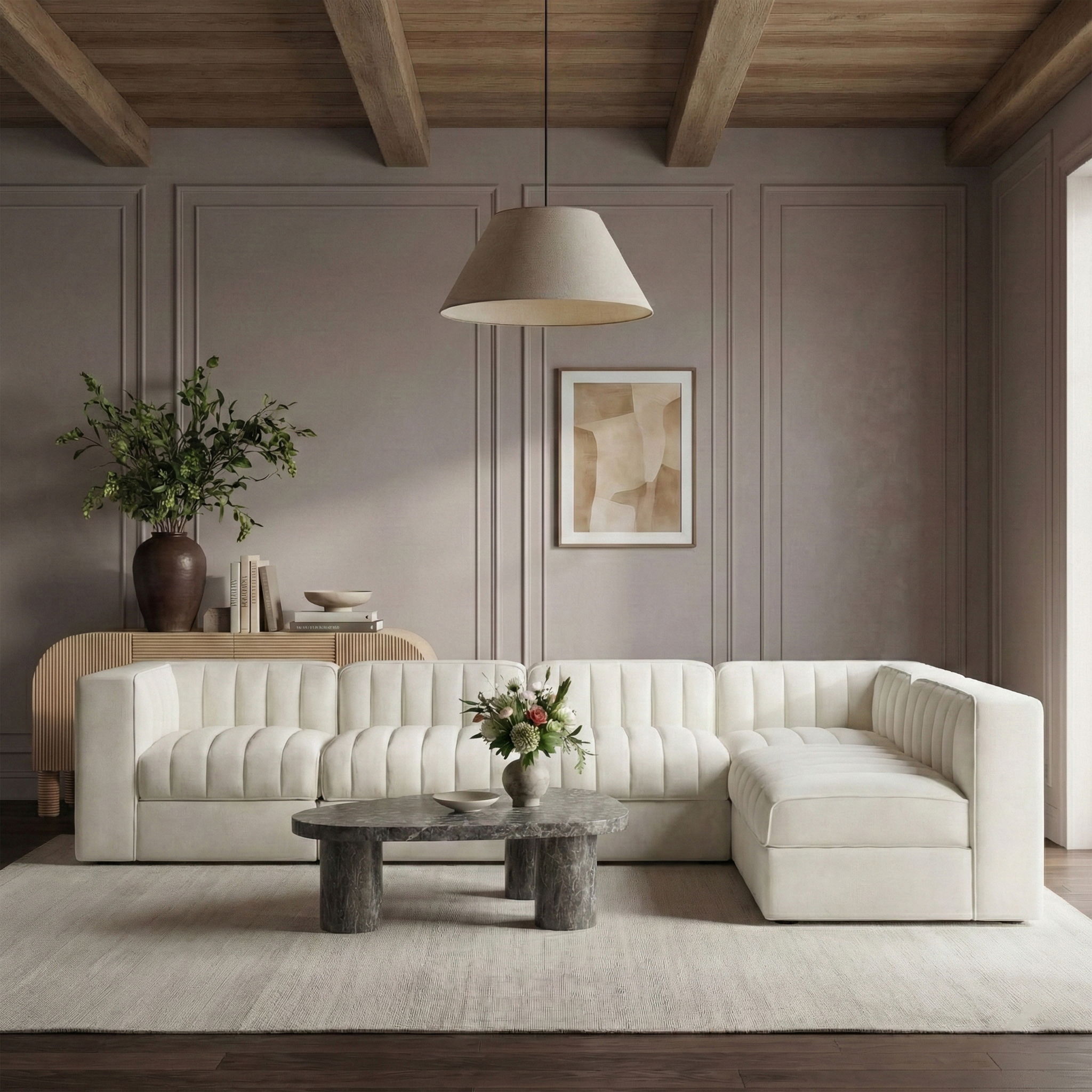 Rummi - Velvet Performance Fabric Upholstered 6 Piece Modular Sectional (With 3 Corner Chairs) - Urban Living Furniture (Los Angeles, CA)