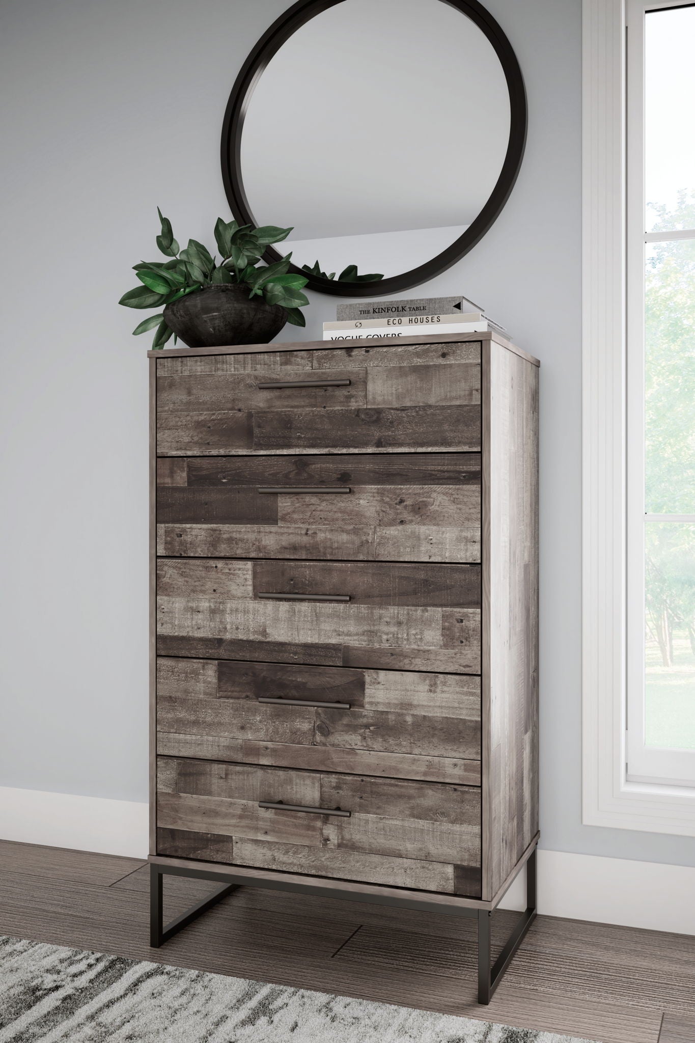 Neilsville - Black / Gray - Five Drawer Chest - Urban Living Furniture (Los Angeles, CA)